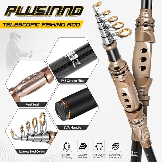 PLUSINNO Fishing Rod and Reel Combo